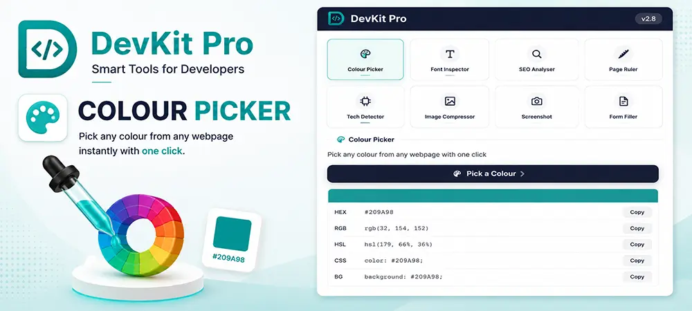 DevKit Pro Colour Picker browser extension tool
