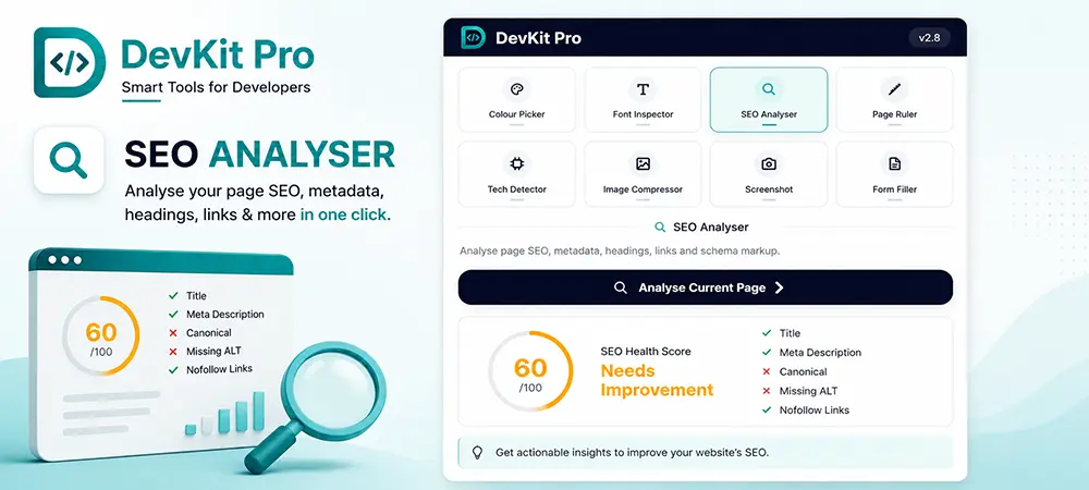 DevKit Pro SEO Analyser browser extension tool
