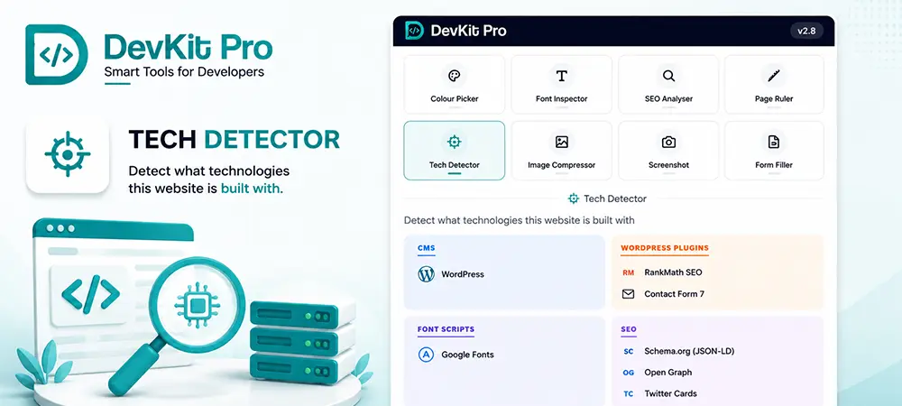 DevKit Pro Tech Detector for identifying website technologies